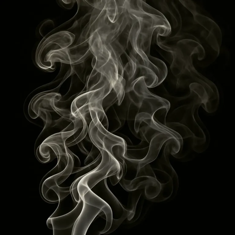 Swirling white vapour smoke rising against a black background