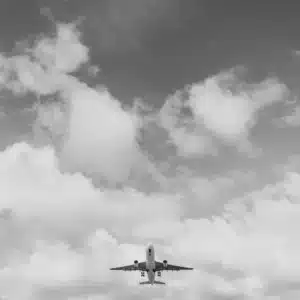 Black and white plane
